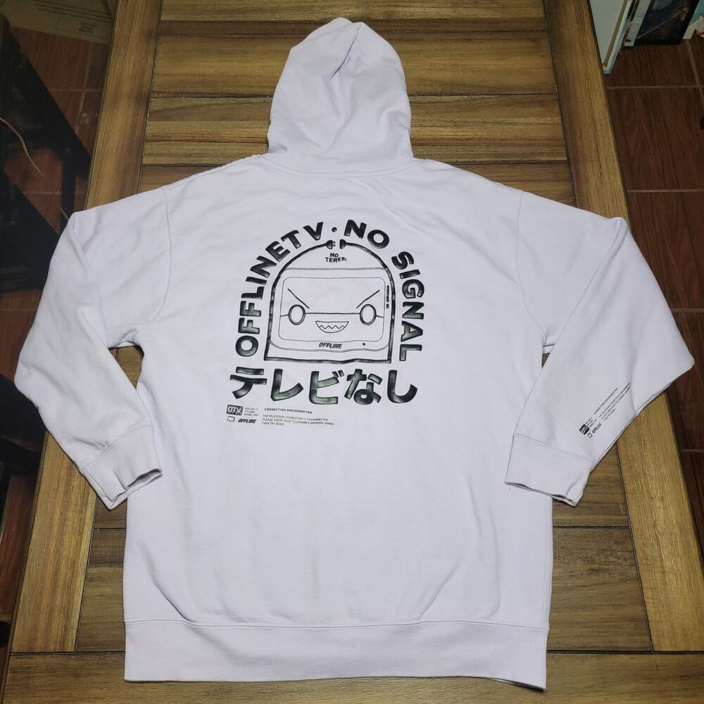OffLine TV LS Light Purple Unisex Pullover Hoodie - Size Large